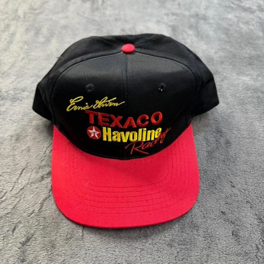 Texaco Havoline Hat One Size Black Red Ernie Irvan NASCAR Vintage Racing